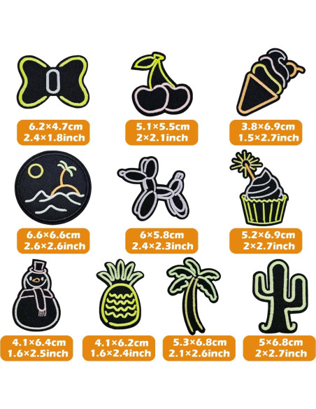 10 Parches Termoadhesivos Brillantes Attuslla para Ropa