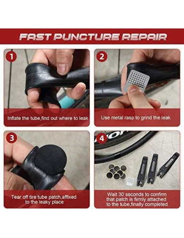 Kit de Reparación de Neumáticos de Bicicleta Boao 40 Piezas