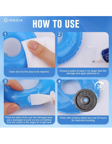 Kit de Parche para Liner de Piscina INSOIA 60 ML x 2 - Reparación Inflables