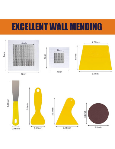 Kit de Reparación de Drywall WDSHCR 240ml Masilla y Parches