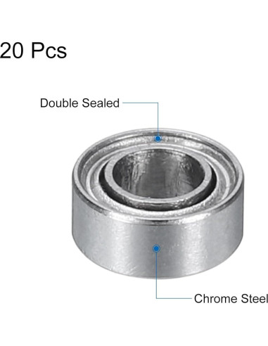 Rodamientos de Bolas MR63ZZ uxcell Doble Sellados 3x6x2.5mm