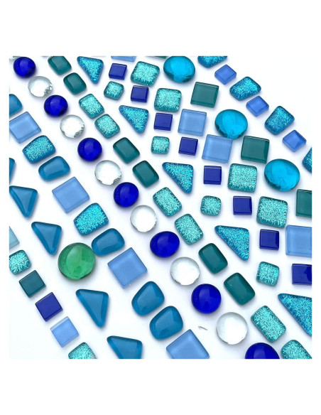 Azulejos de Cristal Irregulares LITMIND 250g Azul Asortidos Azulejos de Cristal Irregulares LITMIND 250g Azul Asortidos