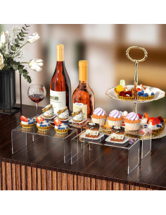 Soportes de Exhibición Acrílico Jusalpha 2 Piezas 20.32x10.16cm 2