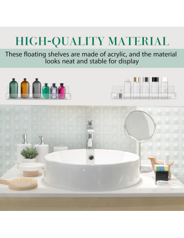 Estante Flotante Acrílico Blulu 14" 8 Paquetes Transparente