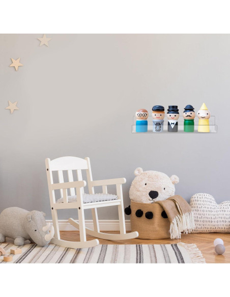 Estante Flotante Acrílico Blulu 14" 8 Paquetes Transparente