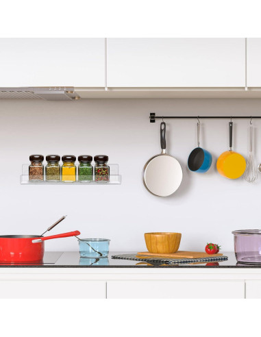 Estante Flotante Acrílico Blulu 14" 8 Paquetes Transparente