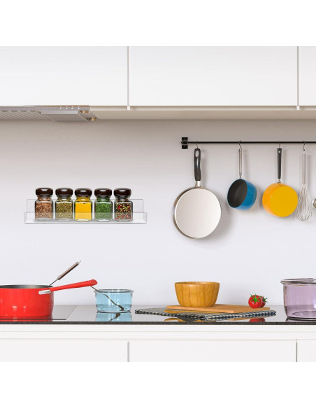 Estante Flotante Acrílico Blulu 14" 8 Paquetes Transparente