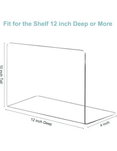 Divisores de Estante Acrílico OKPOW 12 Piezas 25.4x30.5cm 2