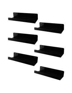 Estantes Flotantes Sooyee 6 Piezas Acrílico Negro 38.1 cm