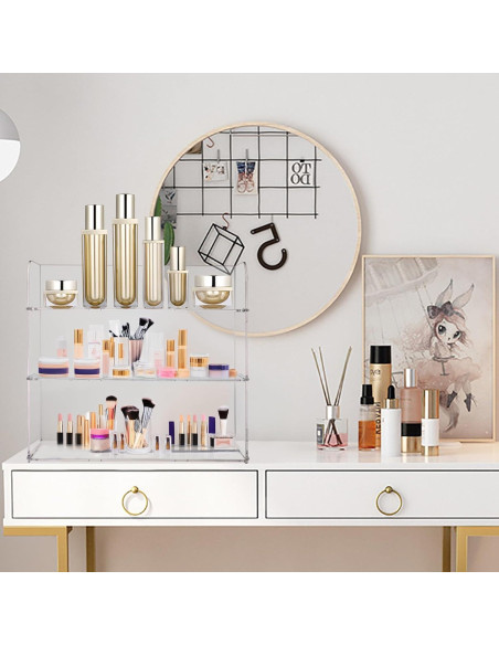 Organizador Acrílico Transparente 3 Niveles Jusalpha 35.56x12.7x33cm