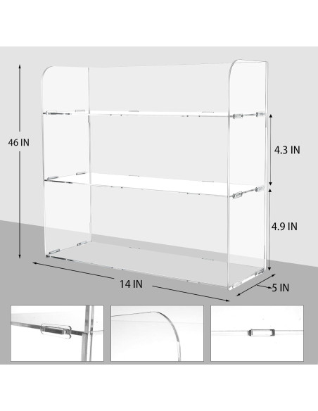 Organizador Acrílico Transparente 3 Niveles Jusalpha 35.56x12.7x33cm