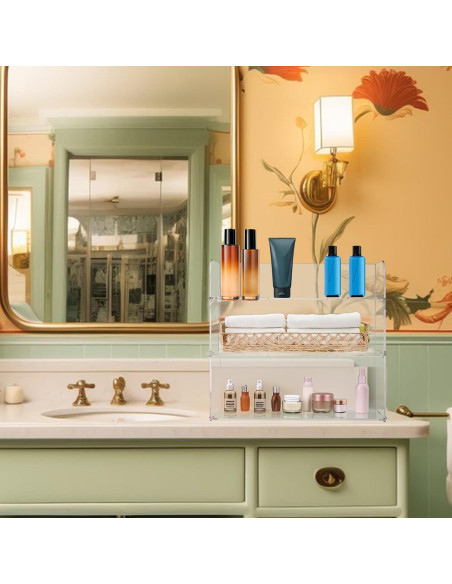 Organizador Acrílico Transparente 3 Niveles Jusalpha 35.56x12.7x33cm