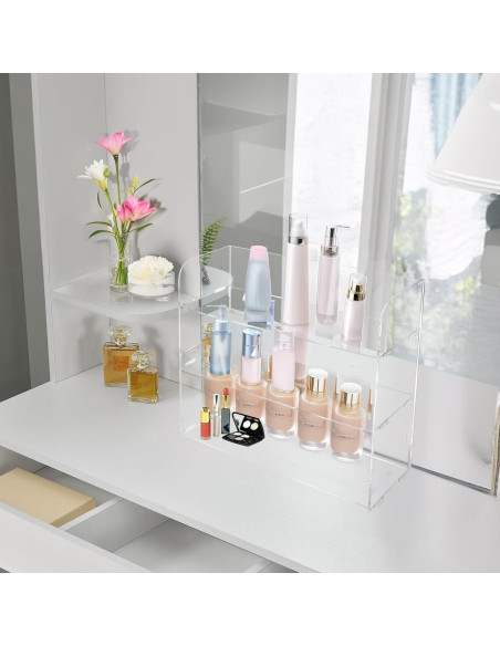 Organizador Acrílico Transparente 3 Niveles Jusalpha 35.56x12.7x33cm
