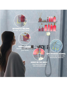 Estantes Acrílicos Flotantes XQIGI para Baño - 2 Paquetes 38.1x10.2cm 2