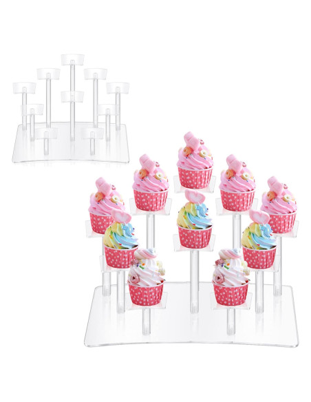 Soporte de exhibición acrílico Fellibay 10 niveles 32x17cm