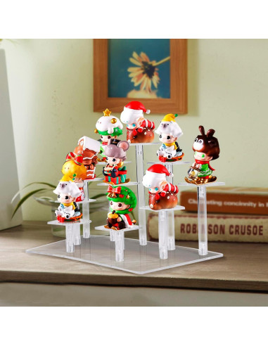 Soporte de exhibición acrílico Fellibay 10 niveles 32x17cm