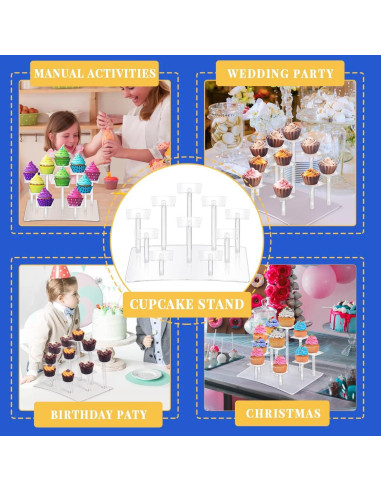 Soporte de exhibición acrílico Fellibay 10 niveles 32x17cm