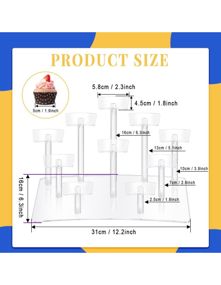Soporte de exhibición acrílico Fellibay 10 niveles 32x17cm