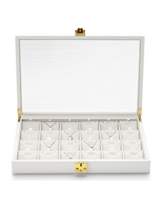 Caja organizadora de joyas Papten 24 compartimentos cuero PU