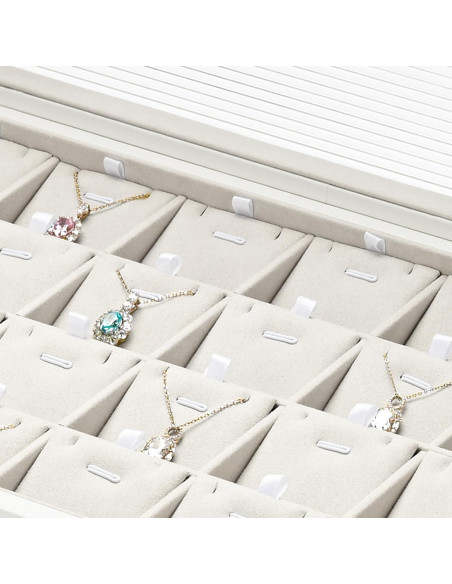 Caja organizadora de joyas Papten 24 compartimentos cuero PU