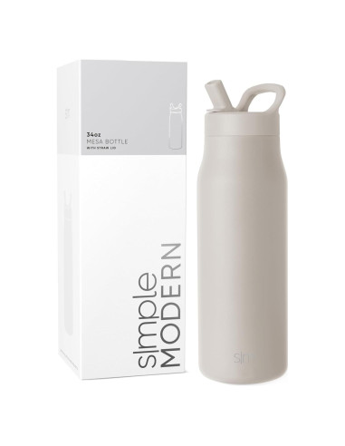Botella de Agua Simple Modern Mesa 34oz Acero Inoxidable Aislada