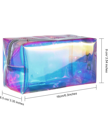 Bolsa de Maquillaje Holográfica Boao 2 Pcs Impermeable 20x15 cm