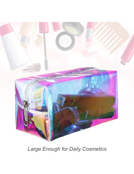 Bolsa de Maquillaje Holográfica Boao 2 Pcs Impermeable 20x15 cm