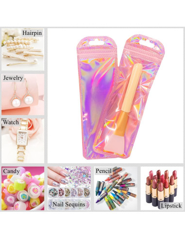 Paquete de 100 Bolsas Reutilizables KALOVISEN Holográficas 6x18.5cm