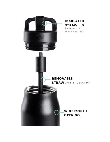 Botella de Agua Simple Modern Mesa 34oz Acero Inoxidable Aislada