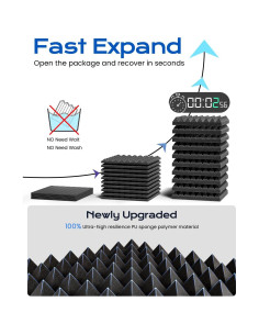 Paneles Acústicos Sonicism 12 Piezas 30.48x30.48cm Negro 2