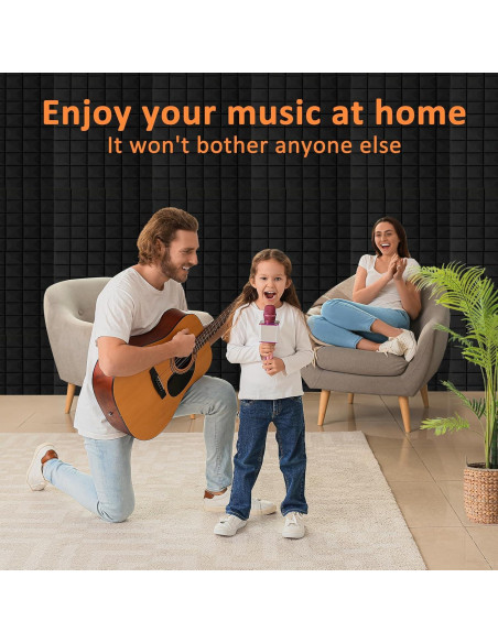 Paneles Acústicos de Espuma 122x61x5 cm - 1 Paquete Negro Paneles Acústicos de Espuma 122x61x5 cm - 1 Paquete Negro