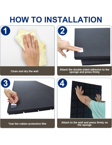 Paneles Acústicos de Espuma 122x61x5 cm - 1 Paquete Negro