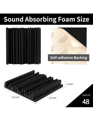 Paneles Acústicos Autoadhesivos Earppie 48 Piezas 30x30cm