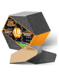 Paneles Acústicos Hexagonales DEKIRU 18 Piezas 30.48x25.4cm