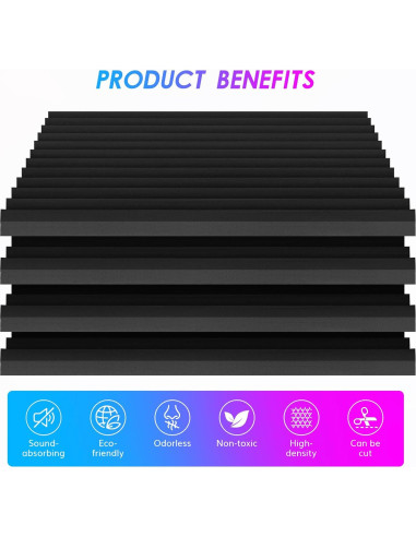 Paneles Acústicos de Espuma Aislante 121.9x61cm - Paquete de 2