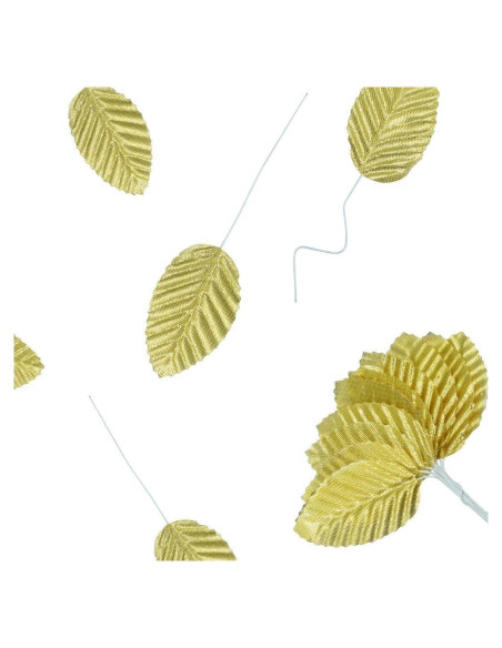 50 Hojas de Seda Artificial MARRTEUM Doradas para Decoración