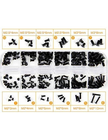 Kit de tornillos para laptop Akuoly M2 M2.5 M3 240 piezas