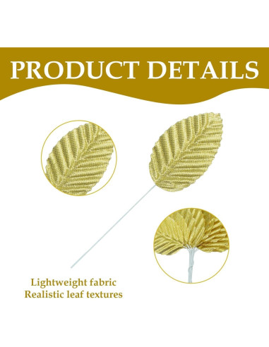 50 Hojas de Seda Artificial MARRTEUM Doradas para Decoración