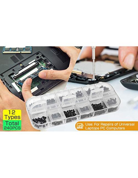 Kit de tornillos para laptop Akuoly M2 M2.5 M3 240 piezas
