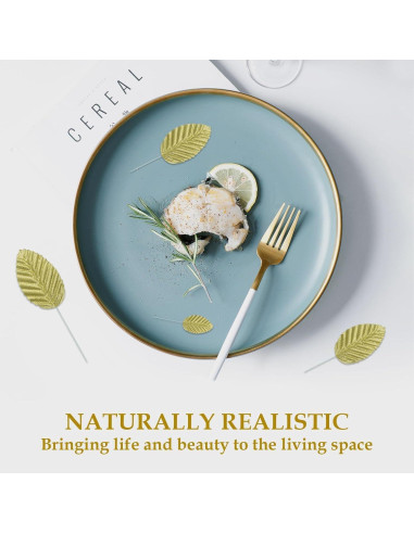 50 Hojas de Seda Artificial MARRTEUM Doradas para Decoración