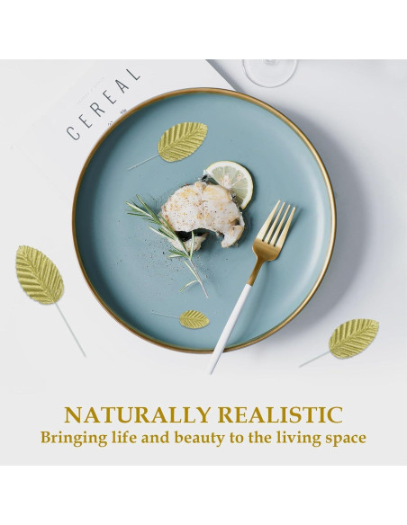 50 Hojas de Seda Artificial MARRTEUM Doradas para Decoración