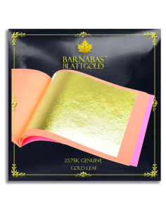 Hoja de Oro 23.75K Barnabas Blattgold - 25 Hojas Sueltas 8.64 cm