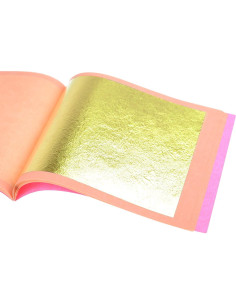 Hoja de Oro 23.75K Barnabas Blattgold - 25 Hojas Sueltas 8.64 cm 2