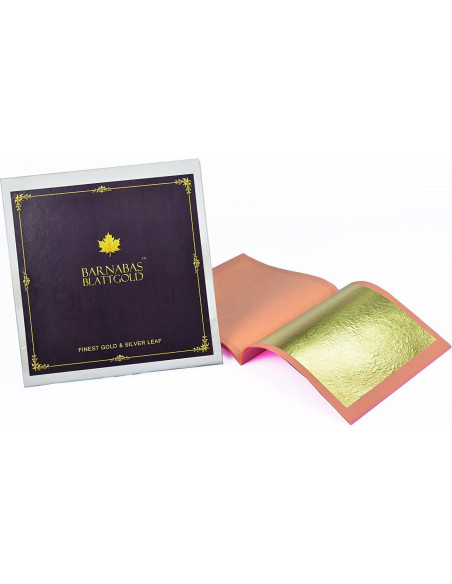 Hoja de Oro 23.75K Barnabas Blattgold - 25 Hojas Sueltas 8.64 cm