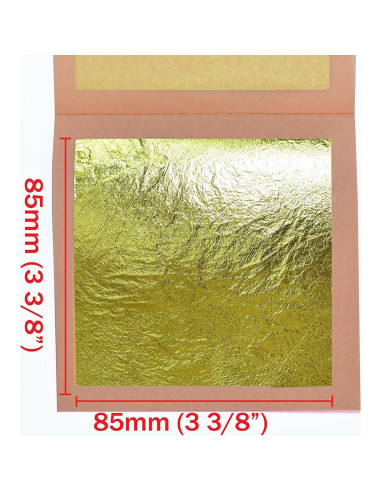 Hoja de Oro 23.75K Barnabas Blattgold - 25 Hojas Sueltas 8.64 cm