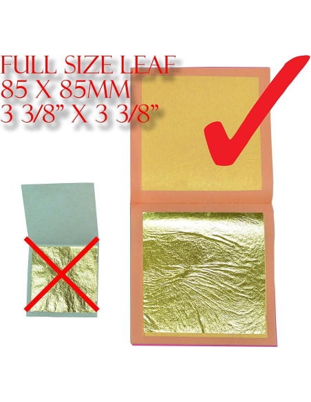Hoja de Oro 23.75K Barnabas Blattgold - 25 Hojas Sueltas 8.64 cm