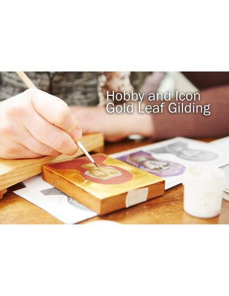 Hoja de Oro 23.75K Barnabas Blattgold - 25 Hojas Sueltas 8.64 cm