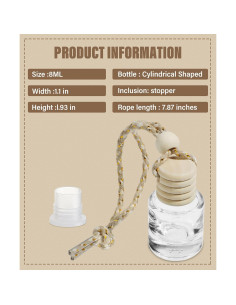 Ambientador de Aire Colgante ESEWALAS 5Pcs Vidrio 16cm 2