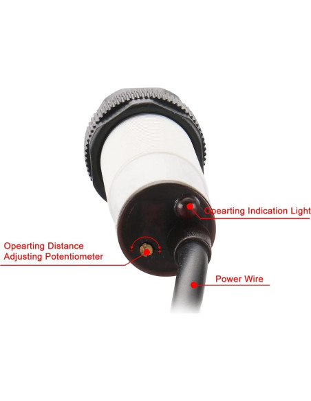 Sensor Óptico Baomain M18 E3F-10DN3 NPN NO+NC 10m