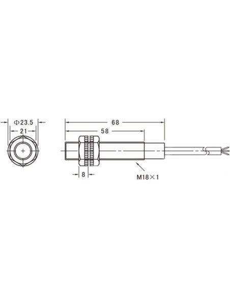 Sensor Óptico Baomain M18 E3F-10DN3 NPN NO+NC 10m